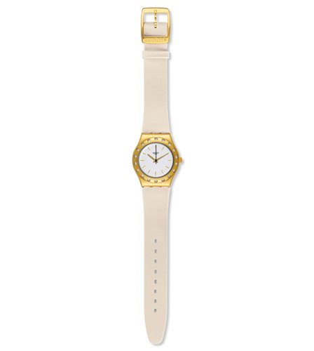 Swatch white and gold on sale watch